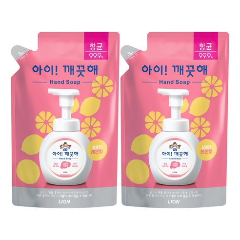 아이깨끗해 핸드워시 레몬향 리필, 450ml, 2개