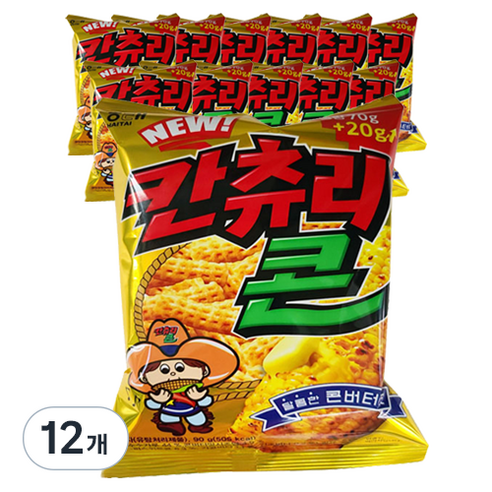 해태제과 칸츄리콘 콘버터맛, 90g, 12개