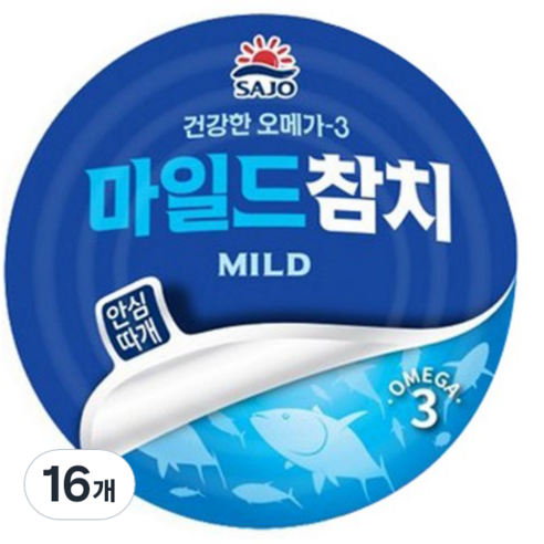 사조 마일드 참치, 135g, 16개