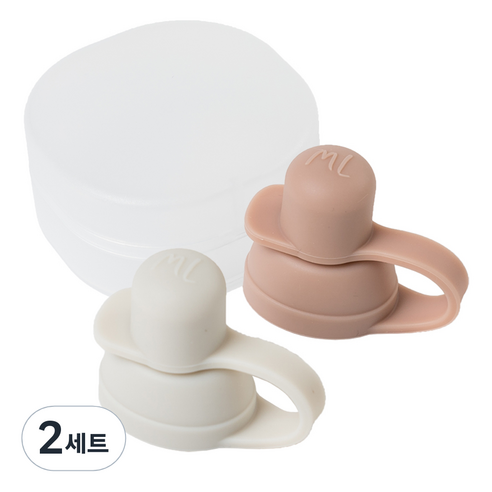 맘앤리틀 이유식 파우치 토퍼 2종, 2세트, 웜그레이 + 더스티로즈
