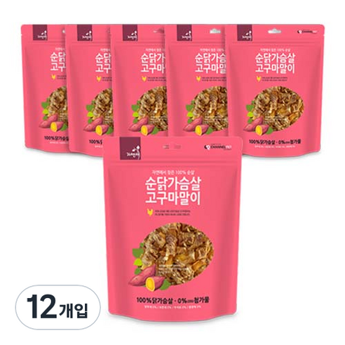 자연애 강아지간식 순닭가슴살 고구마말이 75g, 순닭가슴살 + 고구마 혼합맛, 12개