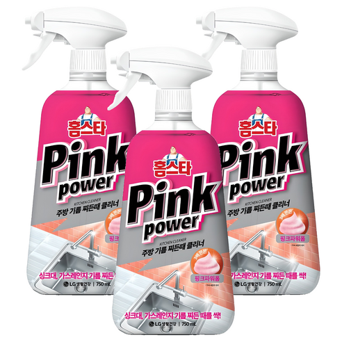 홈스타 핑크파워 주방 기름 찌든때 클리너, 750ml, 3개