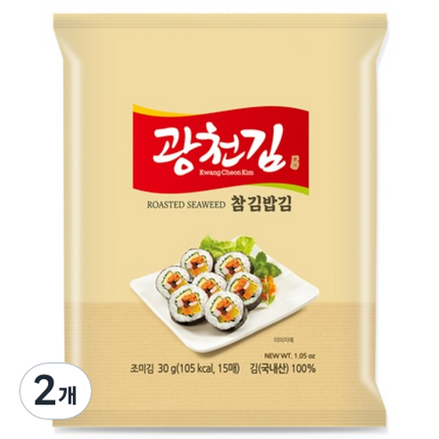 광천김 참 김밥김 15p, 30g, 2개