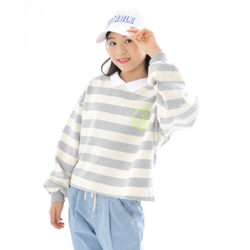 Junior 時尚 女孩 服裝 上衣 領 T卹 女孩 女孩 初中
