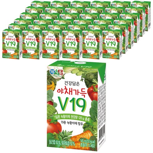 정식품 건강담은 야채가득 야채즙 V19, 145ml, 72개