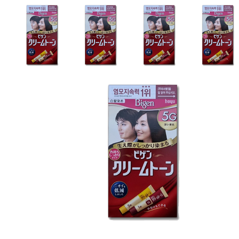 비겐 크림톤 염색제 40g, 5G진한밤색, 5개
