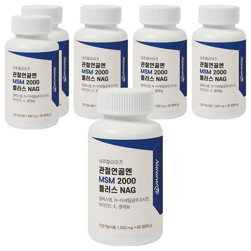네추럴라이즈 관절연골엔 MSM 2000 플러스 NAG 90g, 60정, 6개