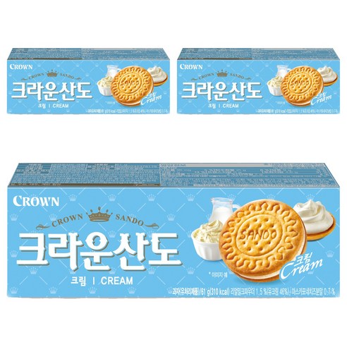 크라운산도 크림, 3개, 61g