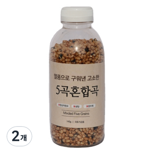 열풍으로 구워낸 고소한 5곡 혼합곡, 140g, 2개
