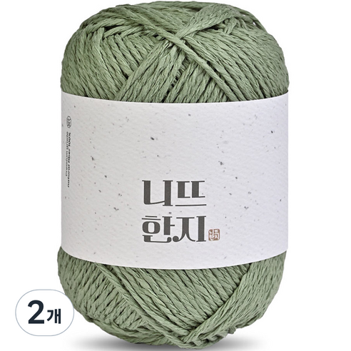 니뜨 한지 뜨개실 50g, 07 카키, 2개