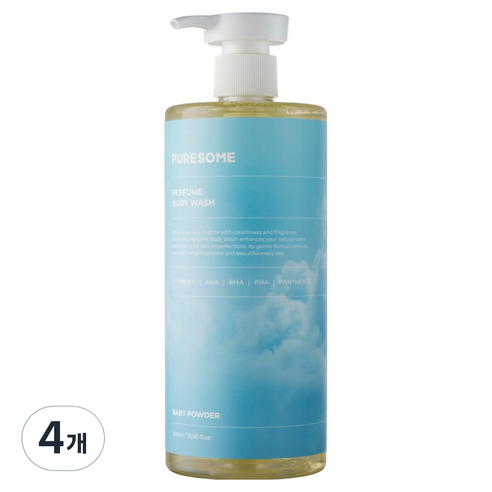퓨어썸 아크네 퍼퓸 바디워시 베이비 파우더, 500ml, 4개