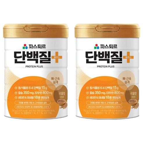 파스퇴르 단백질플러스 곡물맛, 750g, 2개