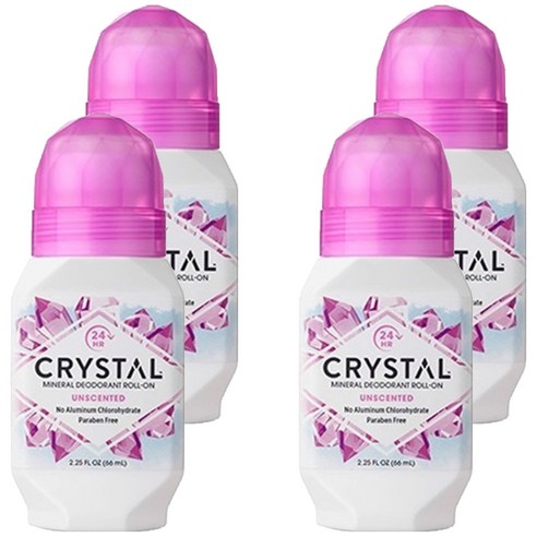 크리스탈 미네랄 바디 데오드란트 롤온 무향, 66ml, 4개