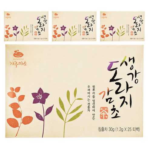 지산식품 생강도라지감초차, 1.2g, 25개입, 4개