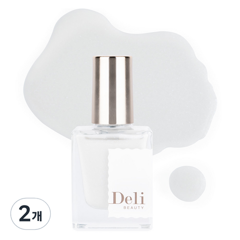 델리뷰티 딥시럽 루어인무드 네일컬러 글리터, MG07 글램펄 화이트, 10ml, 2개
