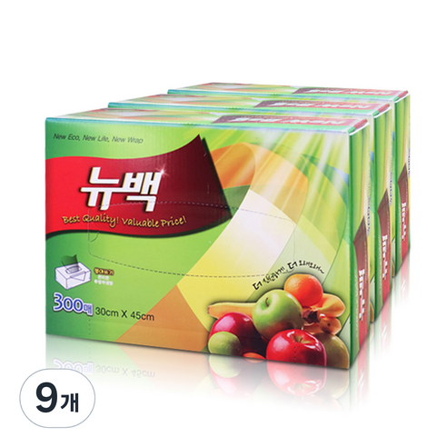 뉴랩 위생백 30 x 45 cm, 대(L), 300개입, 9개