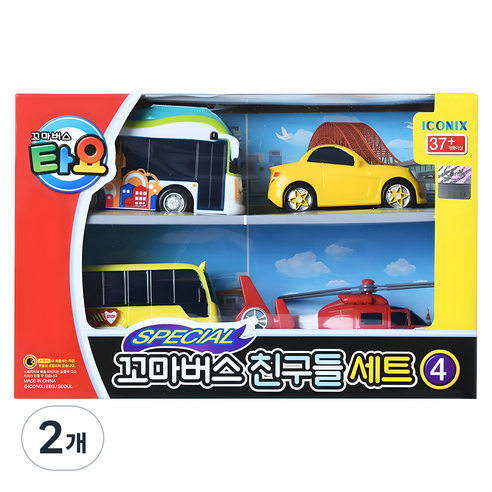 타요 꼬마버스 친구들 작동완구 세트4, 혼합 색상, 2개