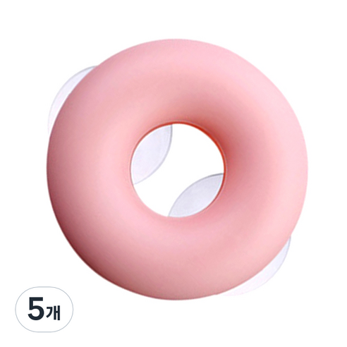 젊은이마켓 도넛 칫솔 거치대, 핑크, 5개