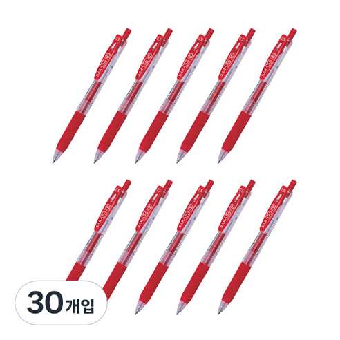 사라사 클립 중성펜 JJ15 0.5mm, 레드, 30개입