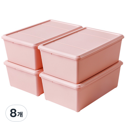아이리스 쁘띠 컬러 리빙박스, 파스텔핑크, 12L, 8개