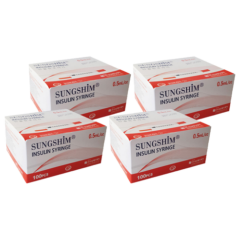 성심메디칼 인슐린 주사기 0.5ml 8mm 31g 100개입, 4개