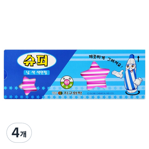 지구화학 슈퍼 색연필 낱색 분홍 12p, 1색, 4개
