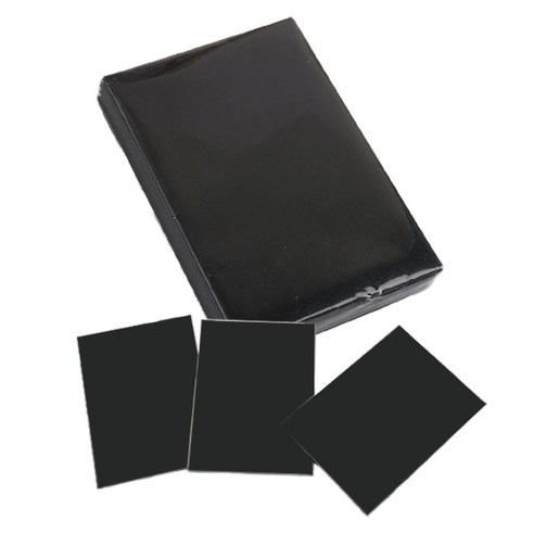 리빙943 폴라로이드 포토카드 슬리브 컬러 보호필름케이스 50P, 블랙