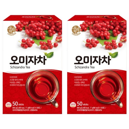 우리차 송원식품 오미자차, 17g, 50개입, 2개