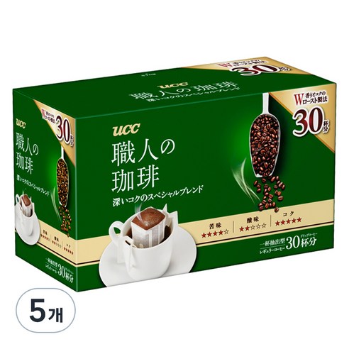 유씨씨 쇼쿠닝 드립커피 스페셜 블렌드, 7g, 30개입, 5개