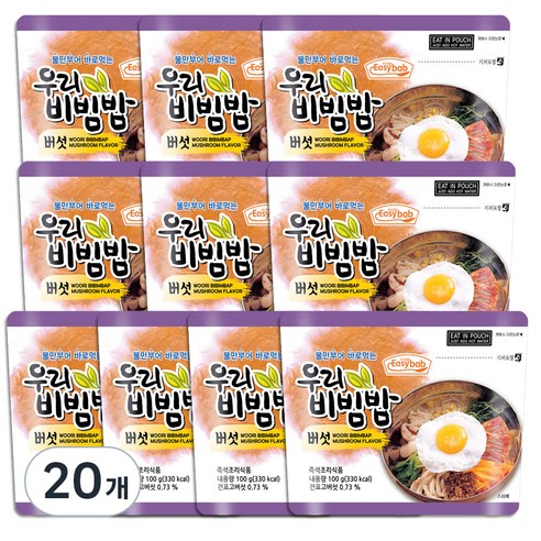 이지밥 우리비빔밥 버섯, 100g, 20개