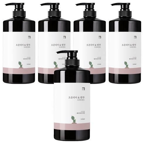살림백서 오푼티아 앤 밤부 헤어트리트먼트 베이비파우더향, 1000ml, 5개
