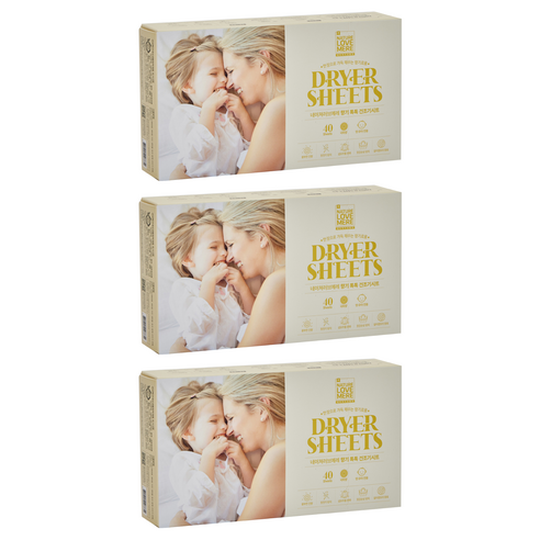 네이쳐러브메레 유아용 향기 톡톡 건조기시트 국화향 본품 40p, 2g, 3개