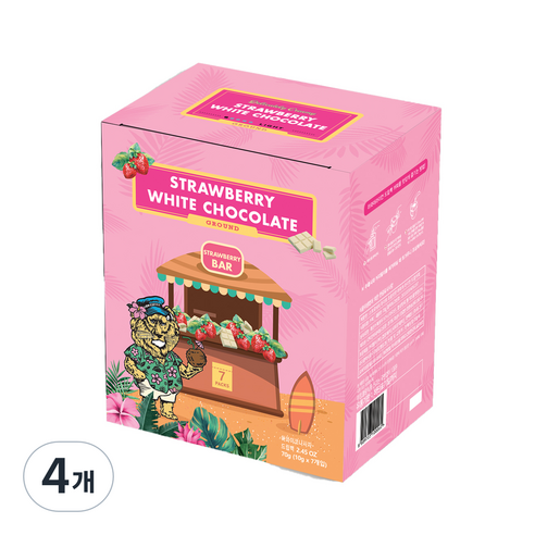 라이언커피 스트로베리 화이트 초콜릿 드립백커피 10g x 7p, 7개입, 4개
