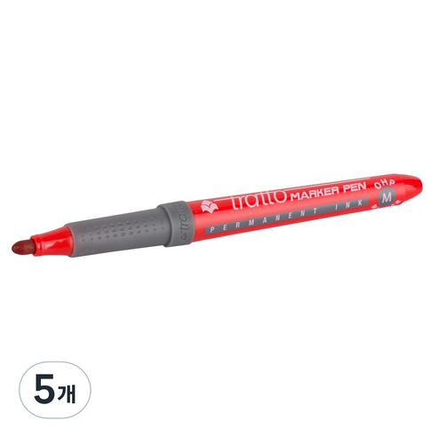 트라토 영구마카 빨강 1.0mm F806702, 5개
