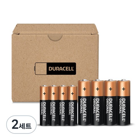 듀라셀 알카라인 건전지 보관박스팩 AA 4p + AAA 4p 세트, 2세트