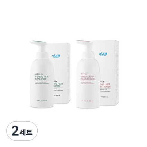 애터미 한방 샴푸 500ml + 한방 헤어컨디셔너 500ml 세트, 2세트