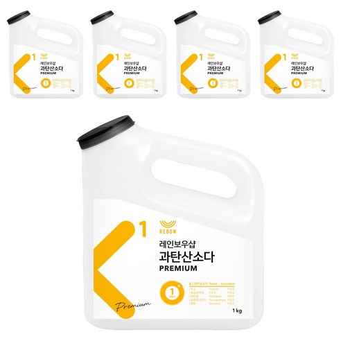 레인보우샵 과탄산소다 프리미엄 본품, 1kg, 5개