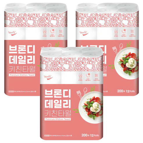 브론디 데일리 키친타월, 200매, 36개