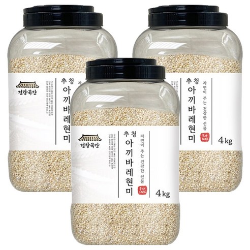 건강곡간 추청 아끼바레 현미, 4kg, 3개