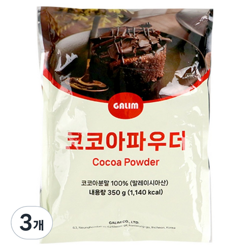 가림 코코아파우더, 350g, 3개, 350g, 1개