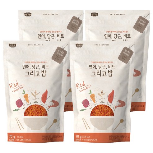 생그랑 연어 당근 비트 그리고밥 후리가케, 70g, 4개