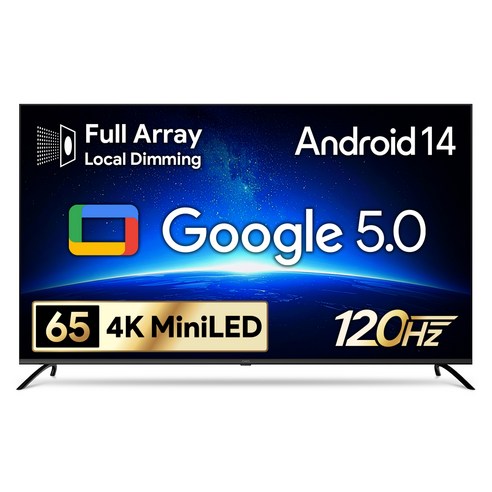 더함 4K UHD QLED MiniLED DLG 120Hz 로컬디밍 돌비 AI 구글 5.0 스마트 TV 방문설치, UA651MINILED Google5.0 120Hz 2025C, 벽걸이형, 165cm(65인치)