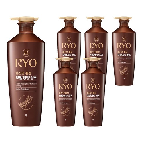 려 홍진단 홍삼 영양 샴푸, 820ml, 6개
