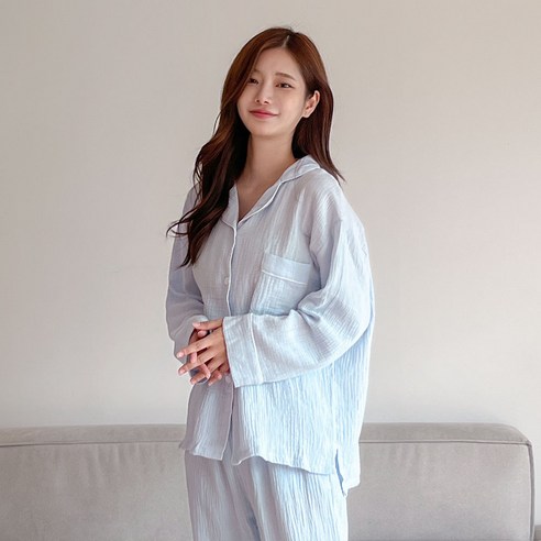  어나더디 여성용 긴팔 데일리 요루면 잠옷 세트 