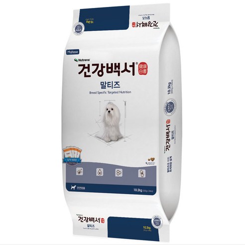 건강백서 말티즈 건식사료, 생선, 10.2kg, 1개