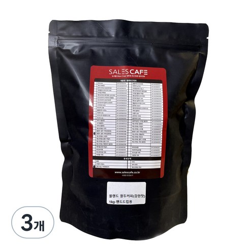 세일즈카페 블렌드 원두커피 강한맛, 1kg, 3개, 핸드드립