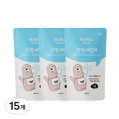 마이비 젖병세정제 거품형 리필, 400ml, 15개