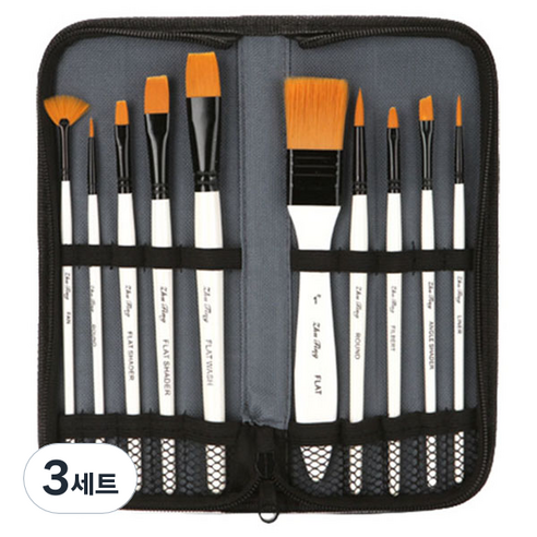 에덴스톨 수채화붓 화이트10pac+파우치, 3세트