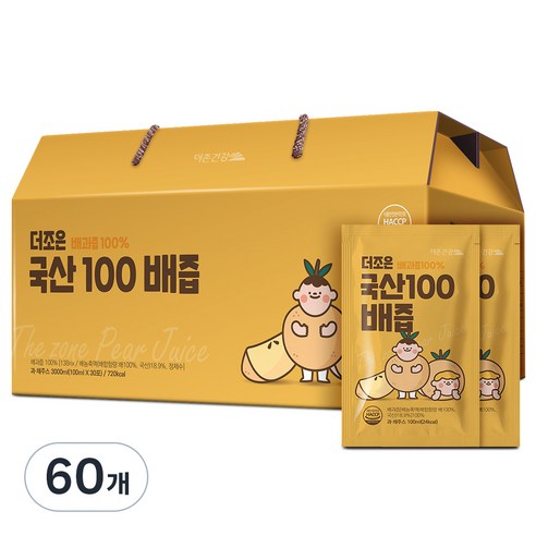 더존건강 더조은 국산100 배즙, 100ml, 60개