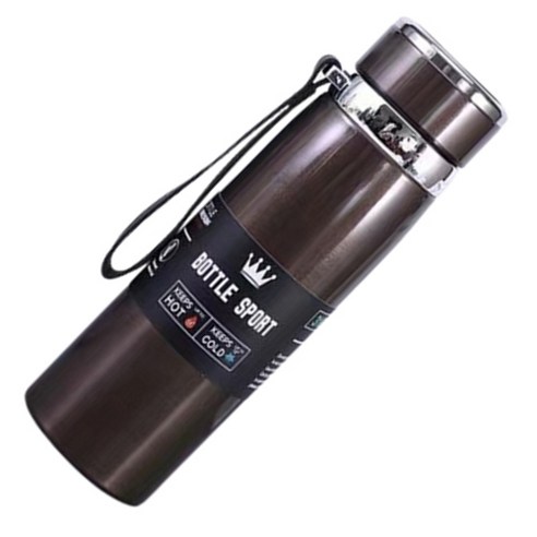 워터하마 대용량 진공 스포츠 보냉 보온병, 브라운, 600ml, 1개